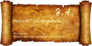 Horváth Armanda névjegykártya